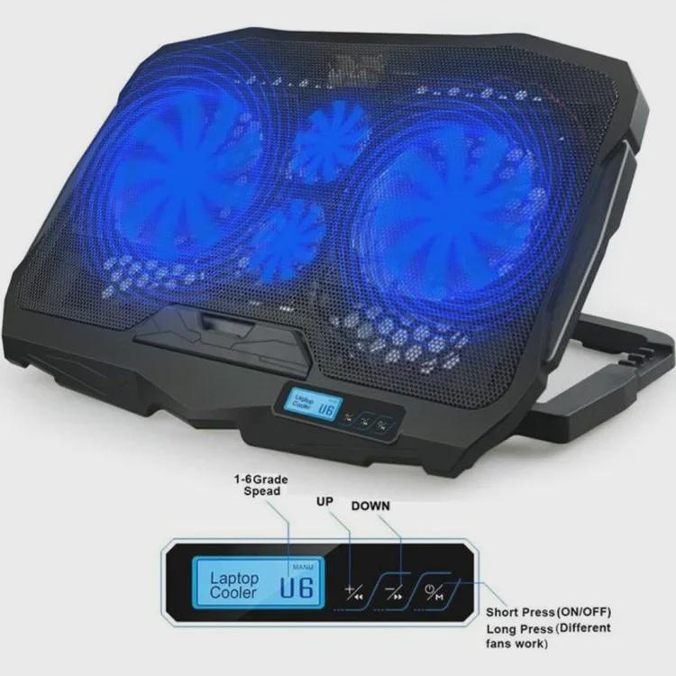 Adjustable Speed Laptop Cooling Pad for 13", 14", 15.6" Laptops with Radiator and Fan Base