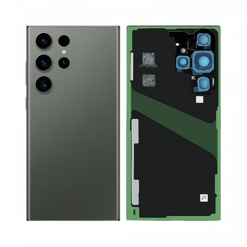Задняя крышка аккумулятора для Samsung Galaxy S23 Ultra SM-S918 Из поликарбоната задняя крышка с клеем для объектива камеры Запасная часть для ремонта