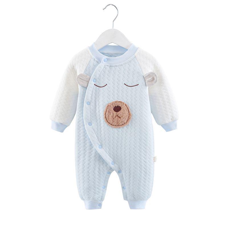 Quilted Cotton Baby Jumpsuit for Boys and Girls - Warm Newborn Romper for Spring and Autumn