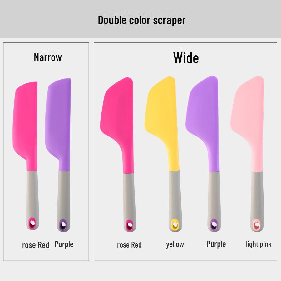 Новый двухцветный силиконовый скребок-лопатка для выпечки и смешивания