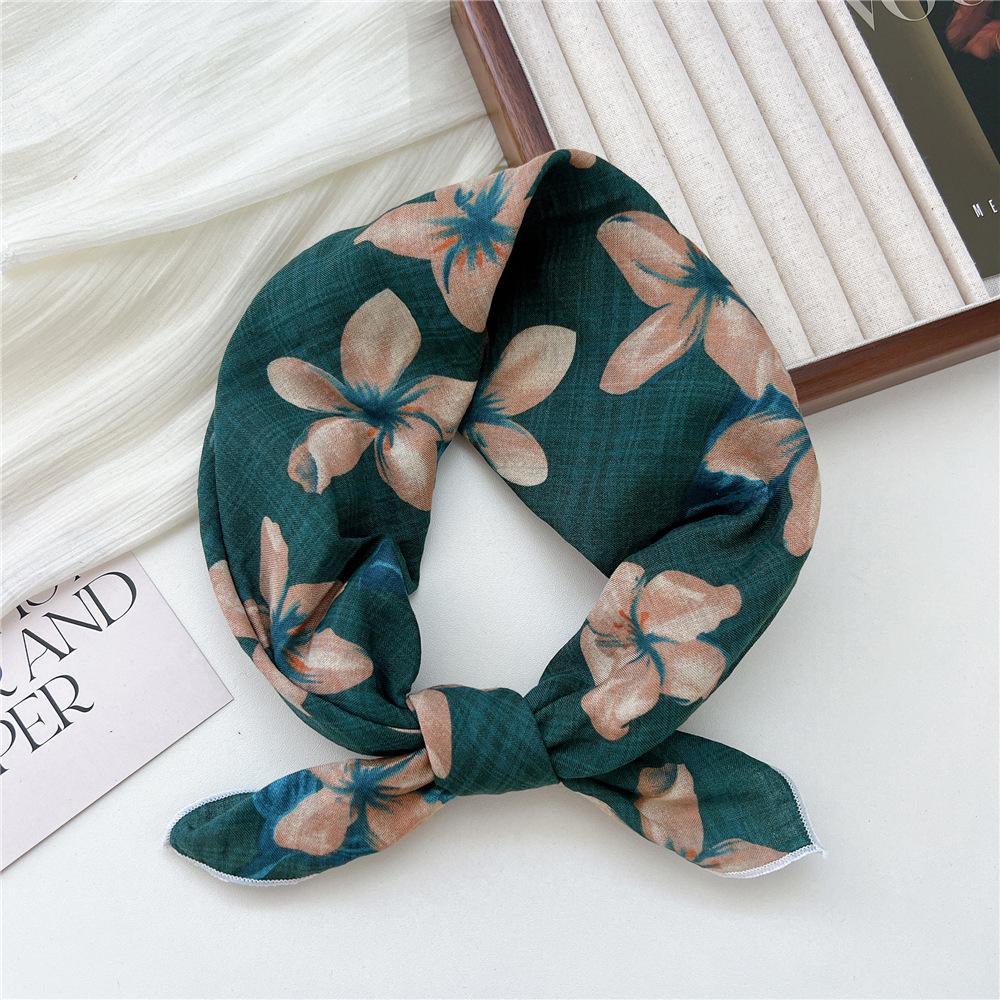 Маленький квадратный шарф из хлопка и льна, шелковый шарф, женский, весна и осень, новый стиль, художественный и универсальный, модный, темпераментный шарф-повязка на голову