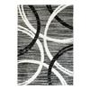 Living Room Rug Woolly Effect Arch Patterns Grey 160x230