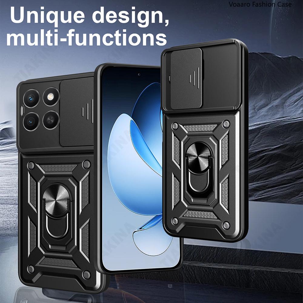 Чехол-накладка Slide Lens Armor для Honor X6C 4G, чехол для Honor X8C X7C X5B X5 Plus, чехол с магнитной кольцевой подставкой, противоударная крышка