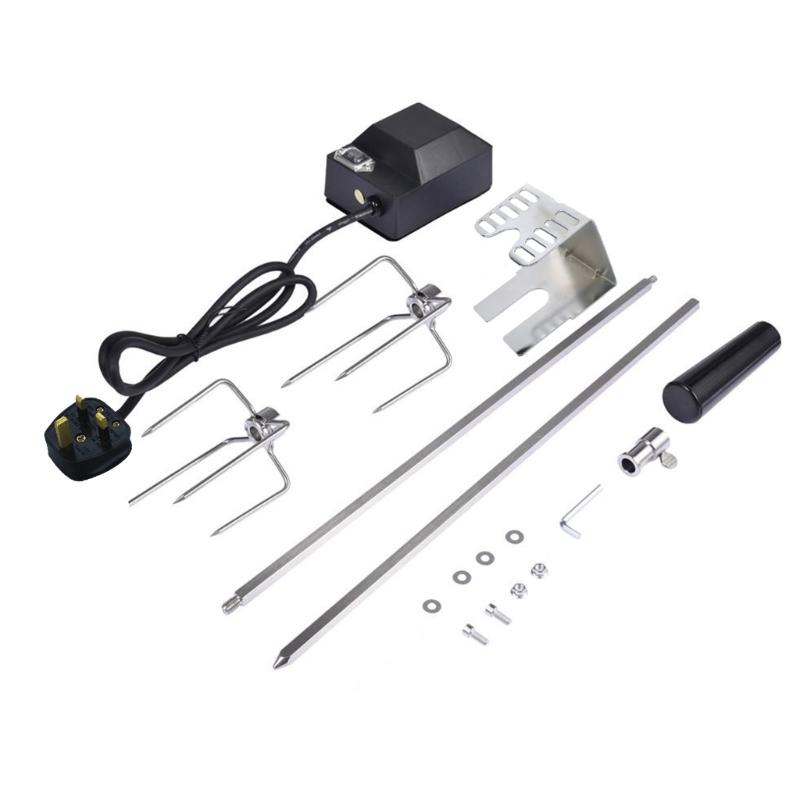 Универсальный Автоматический Комплект для Гриля-Вертела с Электродвигателем, Кронштейн для Барбекю, Вертел для Запекания, Шампур, Вилки для Мяса, Полные Держатели T