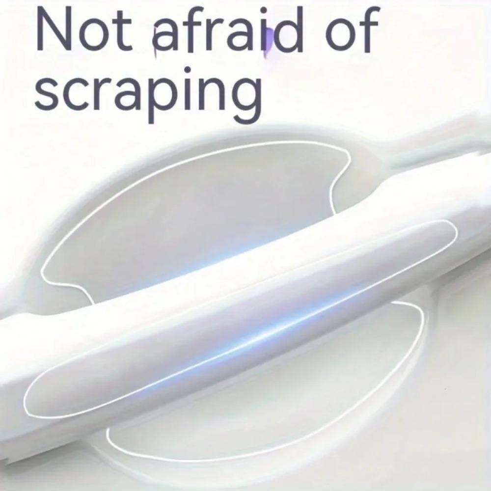 8 шт./комплект Наклеек на ручки дверей, Устойчивые к царапинам ручки, Наклейки на углубление ручки, Декоративные пленки, Защитное оборудование для автомобиля