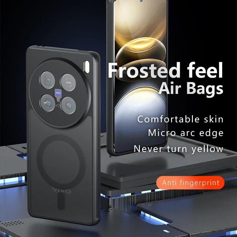 Магнитный чехол Magsafe Acrylic Hard Case для Vivo X200 Pro Mini X200Pro X100 Ultra X100 S Pro X 200Pro V40 V30 S19 S18 противоударный матовый бампер