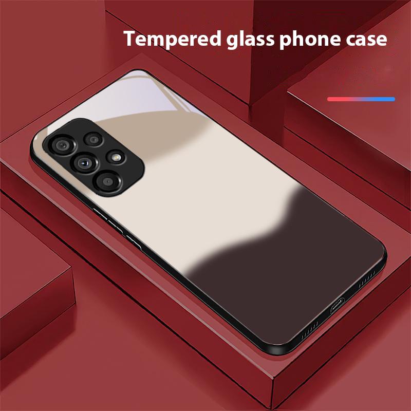 Трехцветный градиент для Samsung Galaxy S 8 9 10 20 Plus 21 FE 22 23 24 Ultra S7 Edge Черный Чехол для телефона из закаленного стекла Жесткий чехол