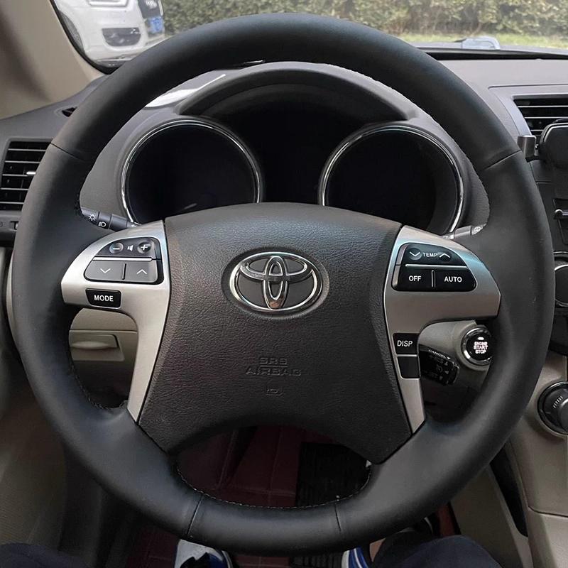 Для Toyota Camry 2006-2013 Highlander 2009-2013 Автомобильный чехол на руль Ручная прошивка Кожаный защитник Оплетка Автомобильная деталь