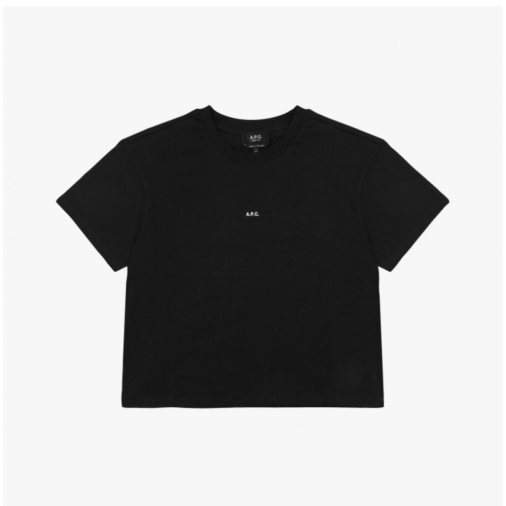 ApeSSe Cohbw F26387 Tzc Noir Blanc Micro Logo Boxy Women S Short Sleeve Tee