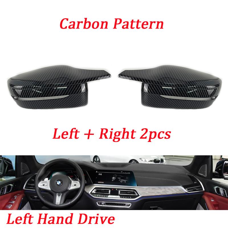 M4 Look Carbon Fiber Look Черные боковые крышки зеркал для BMW 3 4 5 7 8 серии G20 G21 G28 320d 330i G30 G38 G11 G12 G15 G16