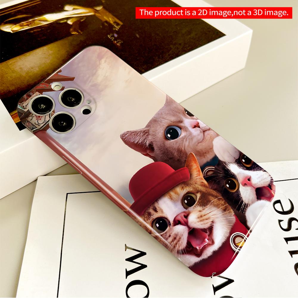 Cute Cats in Traditional Chinese Setting Phone Case All inclusive film hard phone case, compatible with iPhone 18 Pro Max 17 16 15 14 13 12 11