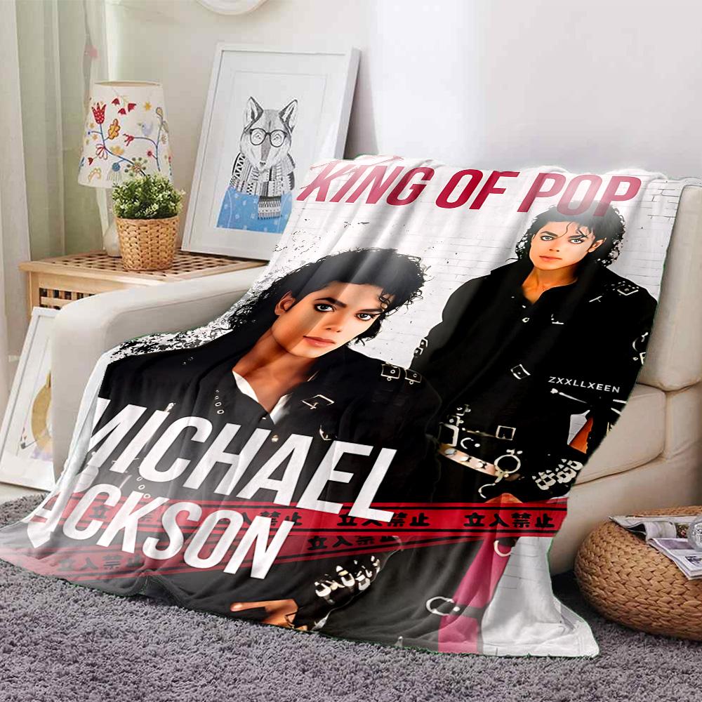 1pc Michael Jackson Performance Flannel Blanket,Ultra Soft Warm Plush Throw for Home Bedroom Bed Sofa Cover Camping Picnic gift Y72411