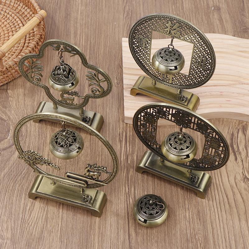 Курильница для благовоний в виде цветка лотоса, ретро, выдолбленная, цинковый сплав, подвесные курильницы для лотоса, благословение, держатель для настурции, домашний офис, декор