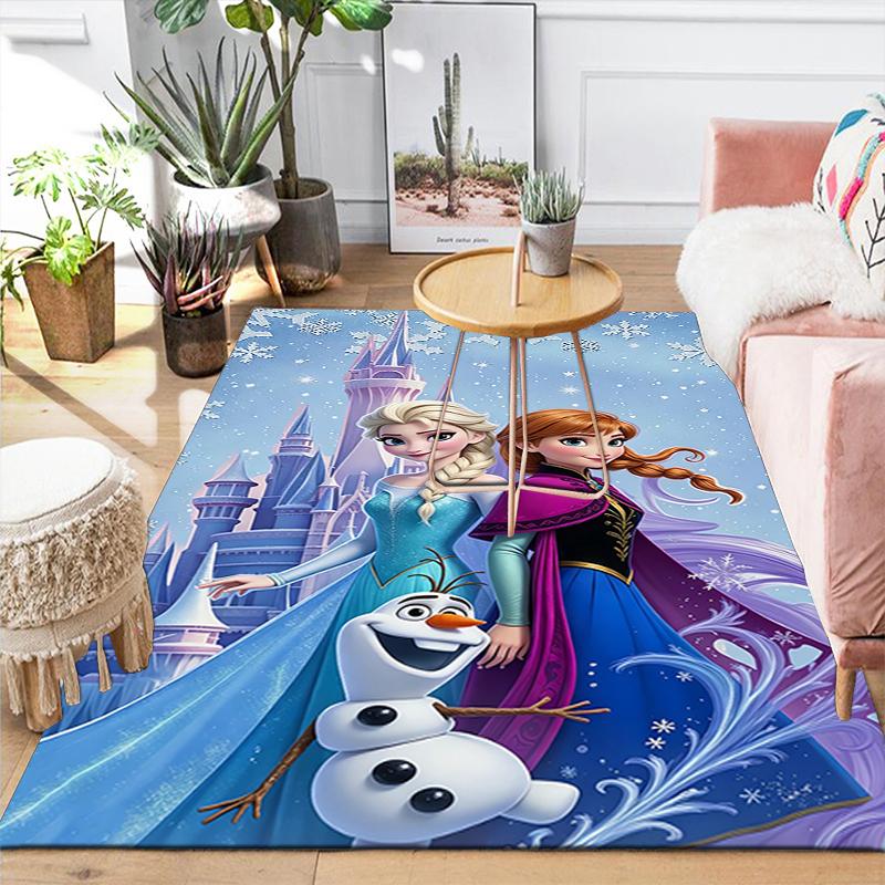 1Pc Frozen Sisters Adventure Rug, Office Carpet Indoor Outdoor Doormat, Non-Slip Soft, Living Room, Christmas Halloween Gift. M928400