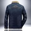 Мужская зимняя винтажная теплая джинсовая куртка Теплая зимняя джинсовая куртка на подкладке Утепленная Ветрозащитная Теплая куртка