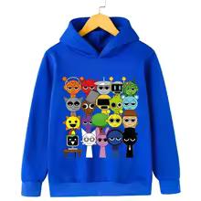 New Sprunki Cartoon Kids Hoodie Game Incredibox Sweatshirts Boys Clothes Girls Hooded Pullover Spring Children Long Sleeve Tops