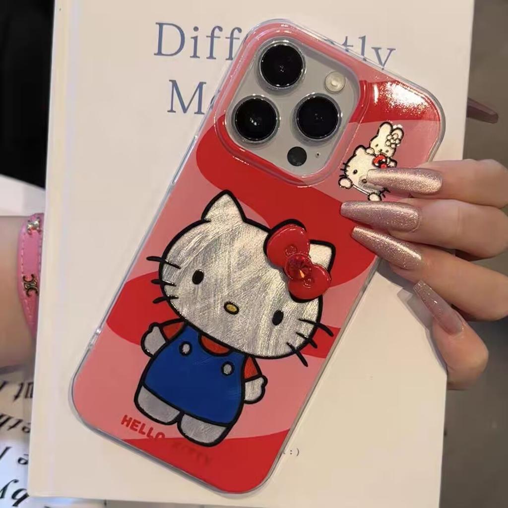 3D бантик Hello Kitty чехол для телефона для iPhone 17 16 Pro Max 17 Air 16e 15 14 13 12 11 Pro Max15 14 Plus X XS Max XR чехол Жесткий