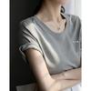Demana Свежая Хлопковая Вышитая Футболка с Круглым Вырезом и Коротким Рукавом