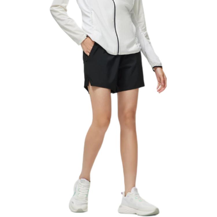 Li Ning Running Series однотонные быстросохнущие прохладные спортивные шорты женские шорты черные AKST476-1
