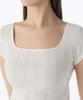 MUSINSA STANDARD WOMAN Women'S Pointel Square Neck Cap Sleeve T-Shirt [Cream]