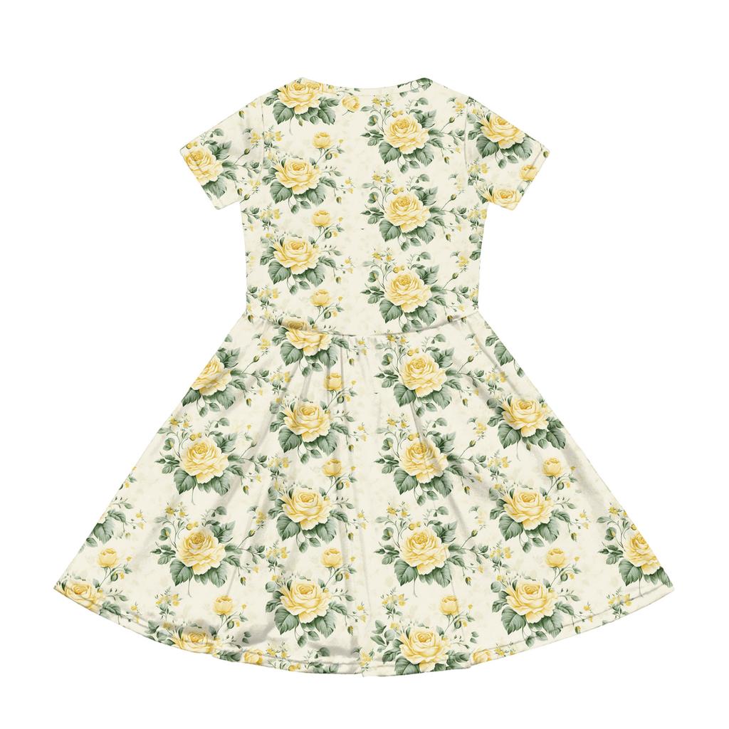 Девочка Летнее Платье Цвет & Принт Короткий Рукав Платье С Карманом Повседневное Платье Короткий Рукав Вечернее Платье Пасхальный День