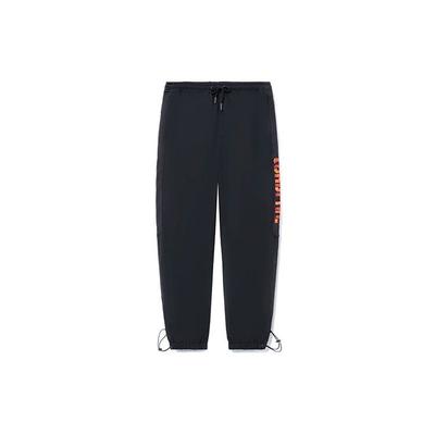 Li Ning Chang An Молодежные флисовые теплые длинные брюки с буквенным принтом, трикотажные спортивные брюки, мужские брюки черного цвета AKXR615-1
