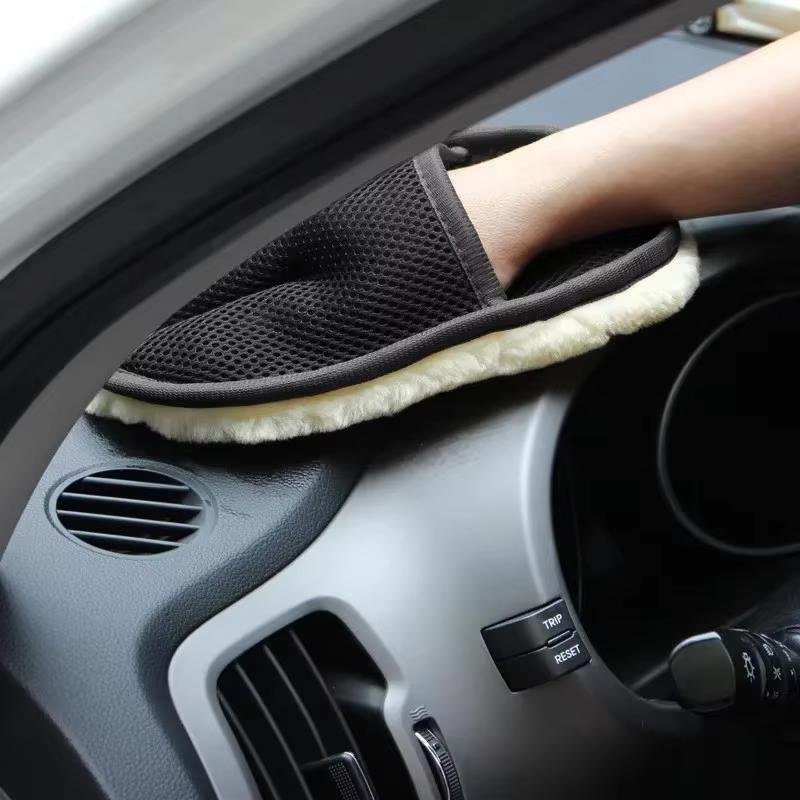 Volkswagen Car Wash Glove Soft Car Wash Thick Cleaning Detailing Brush Key For VW Golf Tiguan T-Cross Amarok T5 Teramont Phaeton zj4