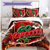Morocco Football Printed Bedding 3 Piece Set Cozy Breathable Bed Cover Set as Housewarming Holiday Gift
