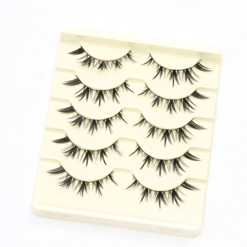 Dense Black False Eyelashes - Natural, Full Strip for Cosplay/Comic, Ideal for Beginners and Cross-Border Styles.