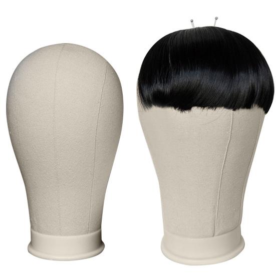 Yousheng Canvas Block Head Kit Training Styling Mannequin Wig Head DIY Durable Foam Canvas Material Display Head Wig Stand