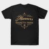 Мужская черная футболка с принтом Manners Maketh Man Печать на трансферной бумаге без вырезания Хлопковая футболка