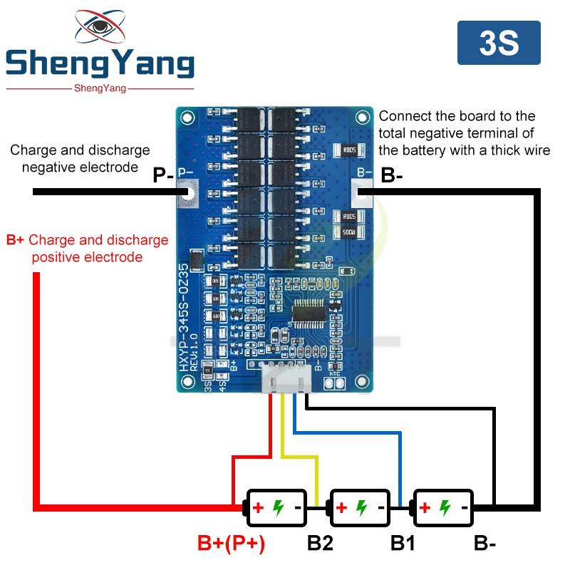 3S 4S 5S 35A 60A 12.6V 14.8V 21V BMS Плата защиты зарядки литиевых аккумуляторов С NTC-резисторами С балансировкой Контроль температуры