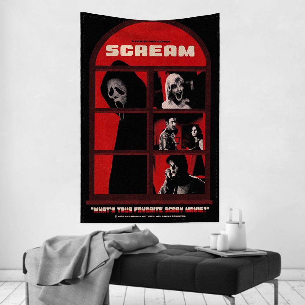 Американский Триллер Саспенс Фильм SScream Гобелен Декор Комнаты Настенная Ткань Вечеринка Подвесной Фон Декор Комнаты Детская Комната
