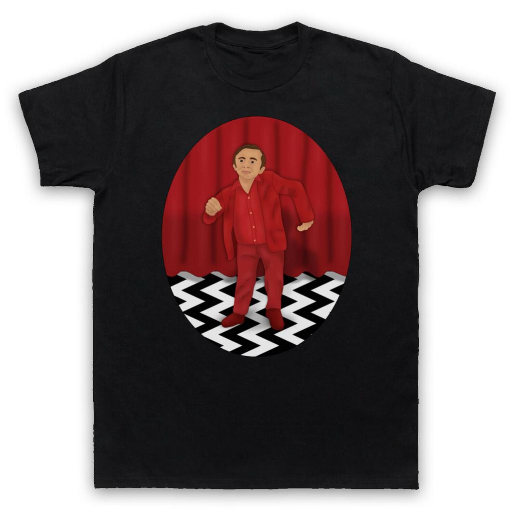 2025 Футболки хорошо продаются летом TWIN PEAKS КРАСНАЯ КОМНАТА СЦЕНА С ТАНЦУЮЩИМ КАРЛИКОМ Американский телесериал Футболка с коротким рукавом
