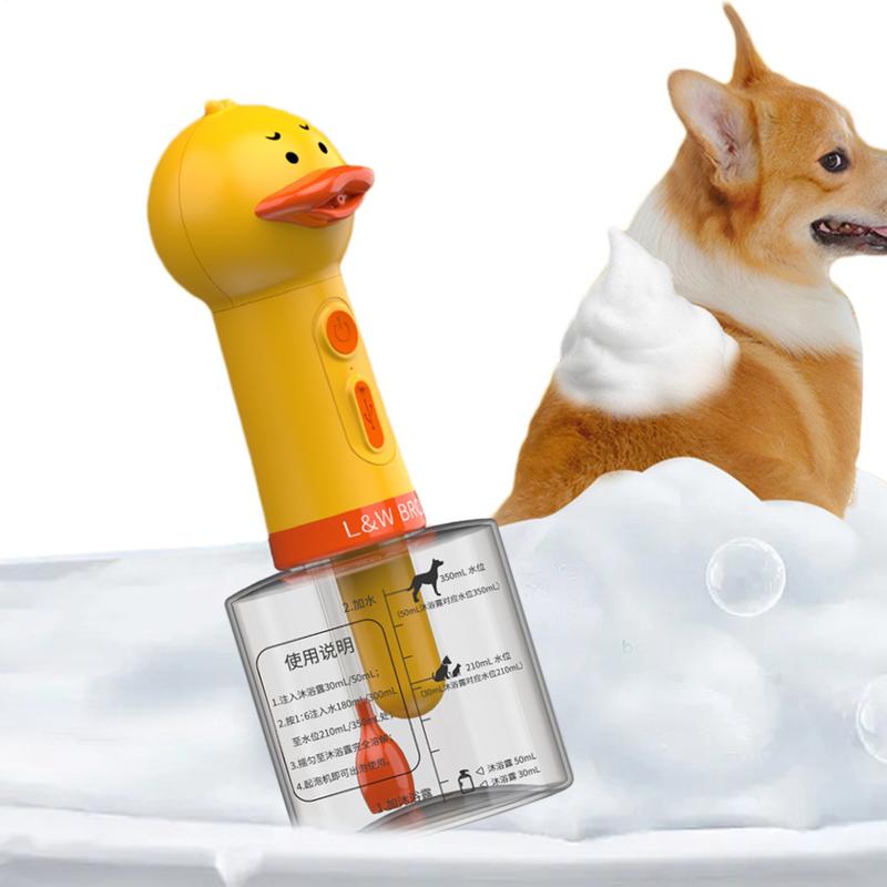 Электрический дозатор шампуня для собак Yellow Duck Электрический дозатор пены Ручной автоматический дозатор мыла Дозатор пены для собак Pet Supplies