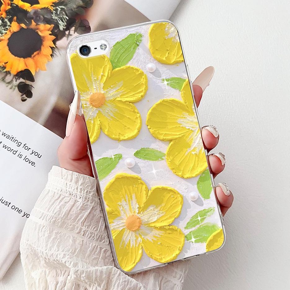 Для Apple iPhone 5 5S Чехол iPhoneSE Роскошный Чехол с Рисунком Цветов Мягкий Силиконовый Чехол для Телефона Для iPhone SE 2020 2022 iPhone5 Fundas