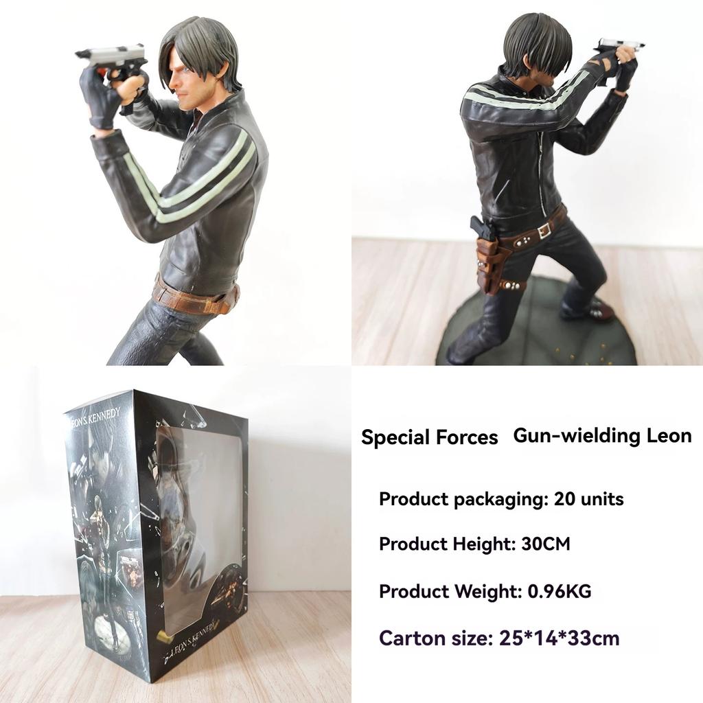 Manyuqing Resident Evil Leon Kennedy Action Figure Soldier With Gun Statue Desktop Decoration Anime Game Periphery Toy Gift