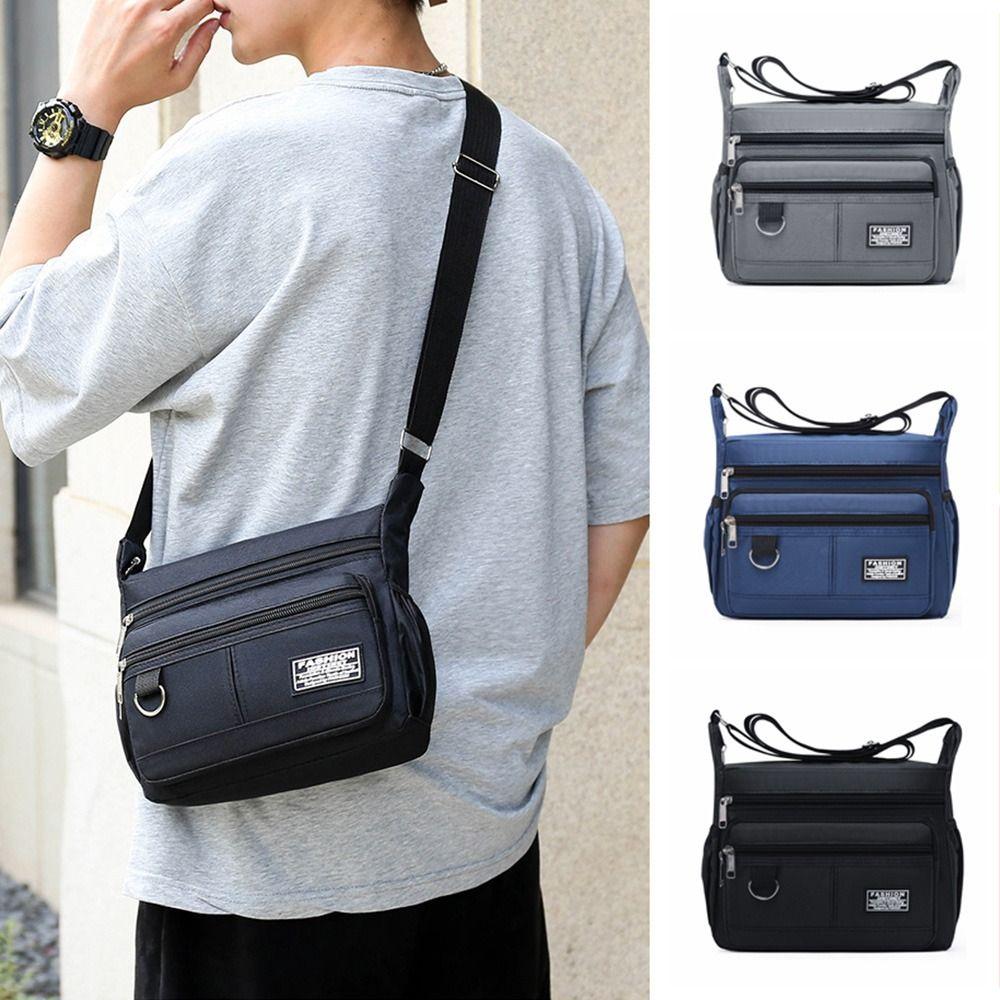 Водонепроницаемая мужская деловая сумка большой емкости из ткани Оксфорд, модная мужская сумка через плечо, мужская