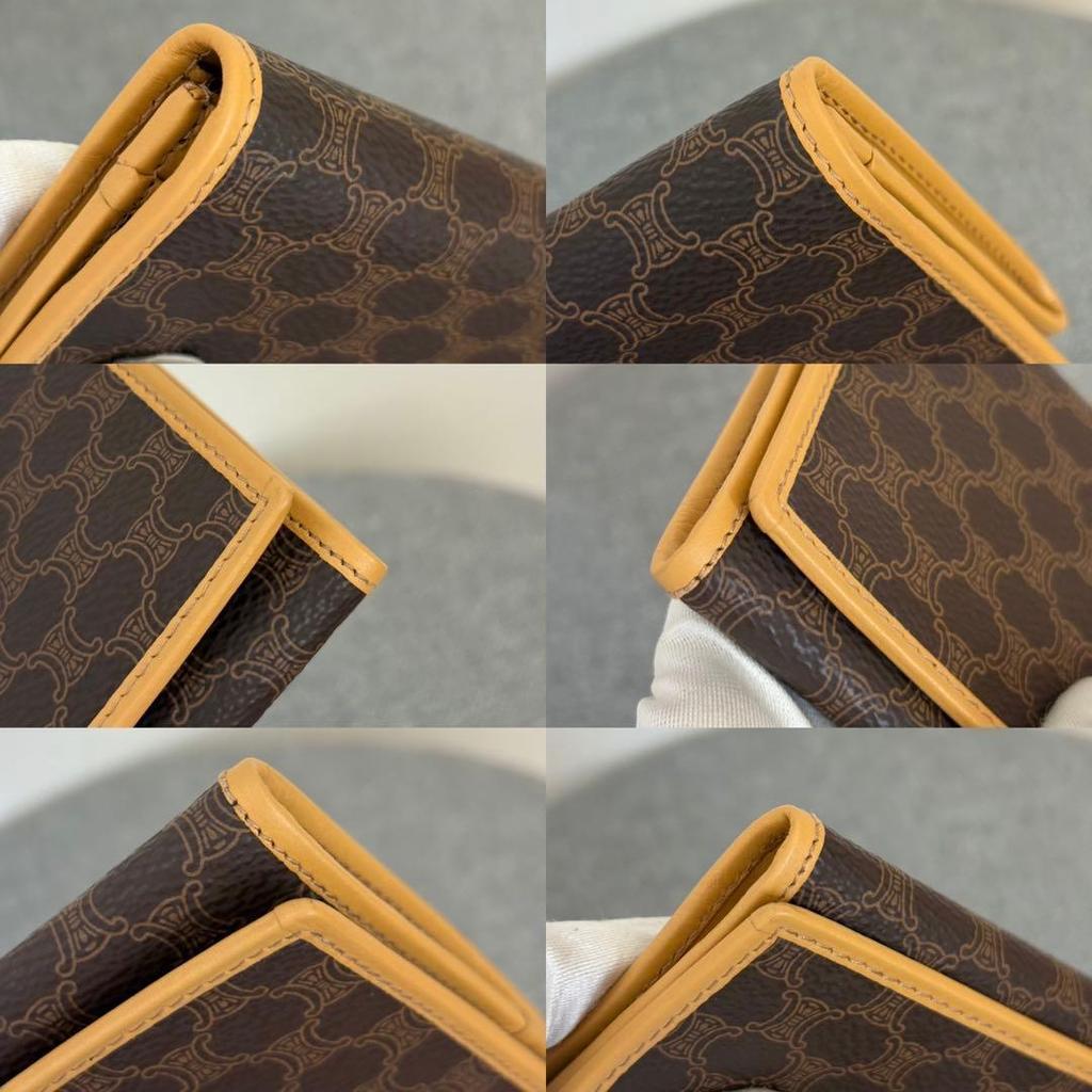 Used [Boxed] [Unused] Celine Long Wallet Macadam Pattern Brown