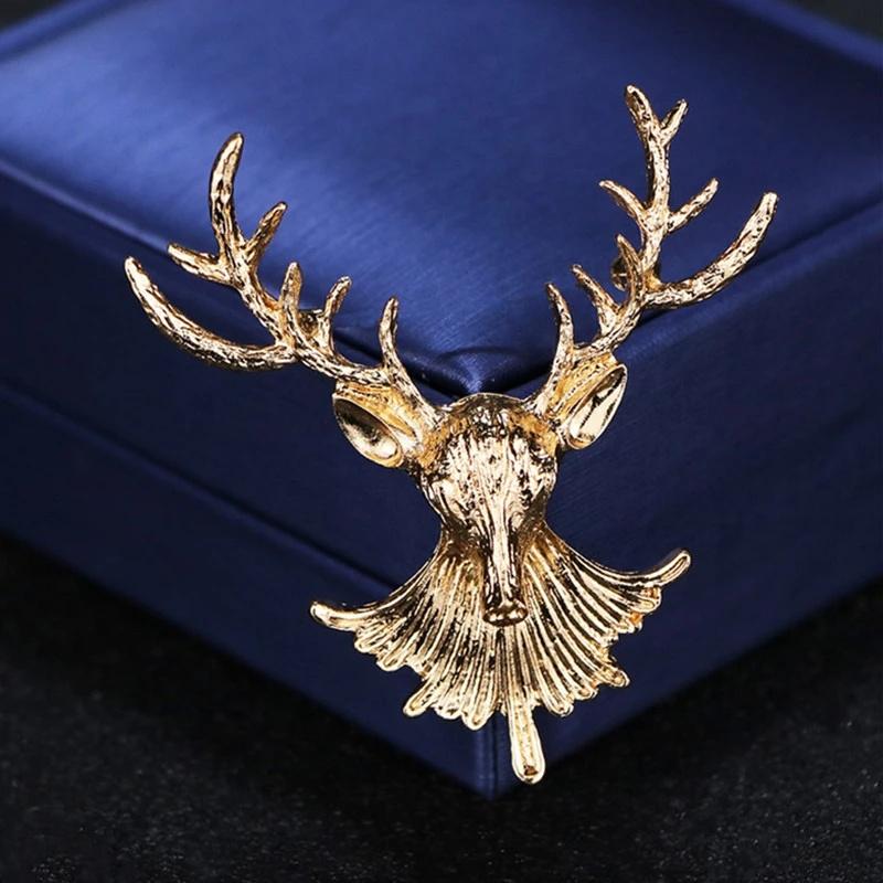 5 шт. брошь с оленем, винтажная модная мужская популярная милая брошь унисекс с животными, воротник пальто, булавки для лацканов, аксессуары для одежды, ювелирные изделия, подарки