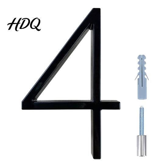 UV Resistant House Numbers 5-Inch for Outside Zinc Alloy Floating Address with Rust-proof Mounting Screws Modern Black Metal Door Mailbox
