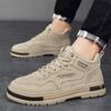 Мода Весна Осень 2024 Мужская Рабочая Обувь Платформа Повседневная Обувь Мотоботы Износостойкая Удобная Спортивная Обувь