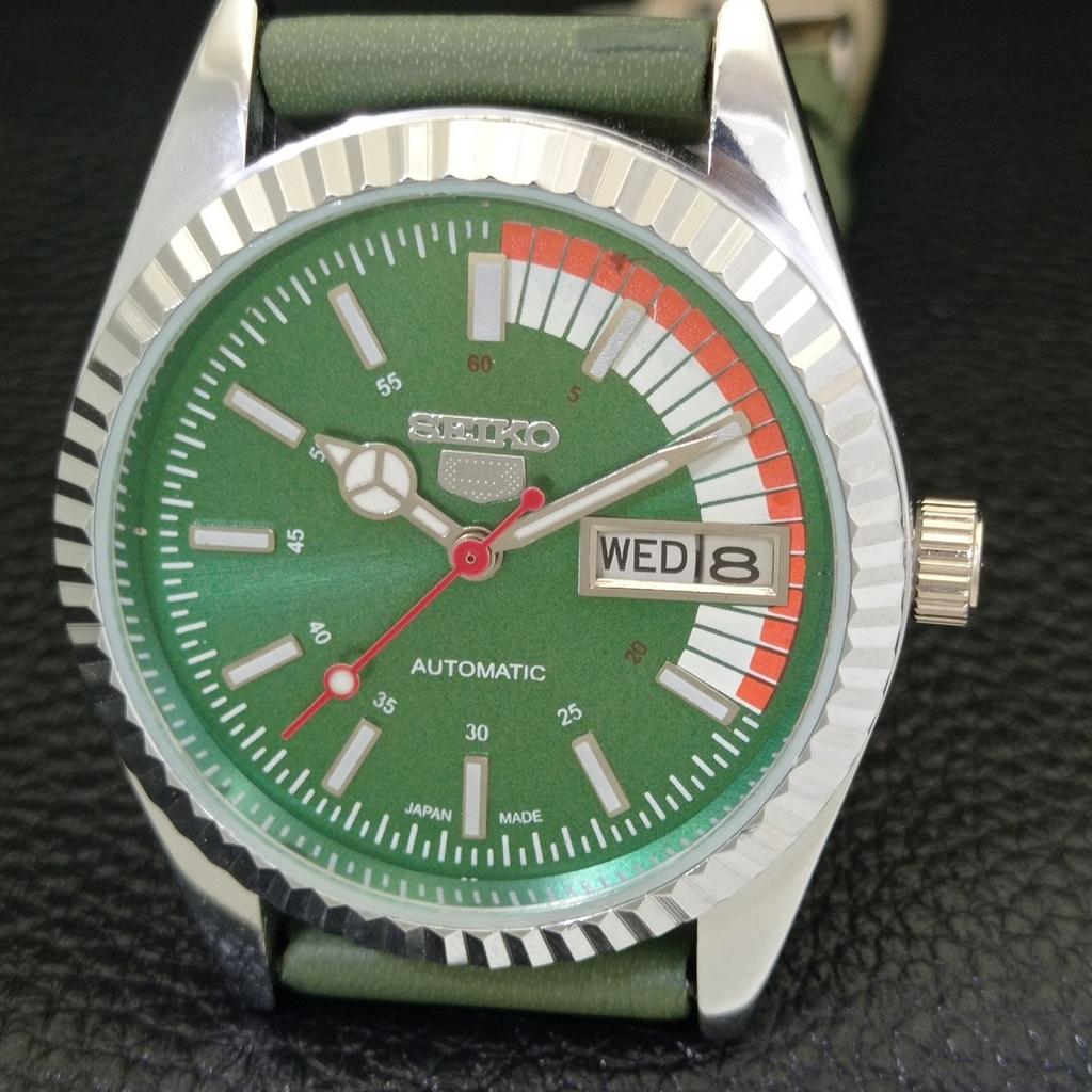 ВИНТАЖНЫЕ ОТРЕМОНТИРОВАННЫЕ МУЖСКИЕ АВТОМАТИЧЕСКИЕ ЧАСЫ SEIKO 5 6309A ЯПОНИЯ ЗЕЛЕНЫЕ a440825-4