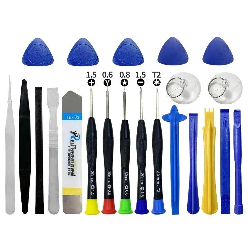 Professional 26 in 1 Cell Phone Repair Tool Kits Screwdrivers with Screen Opening Pry Bar Suction Cup for iPhone Samsung Xiaomi
