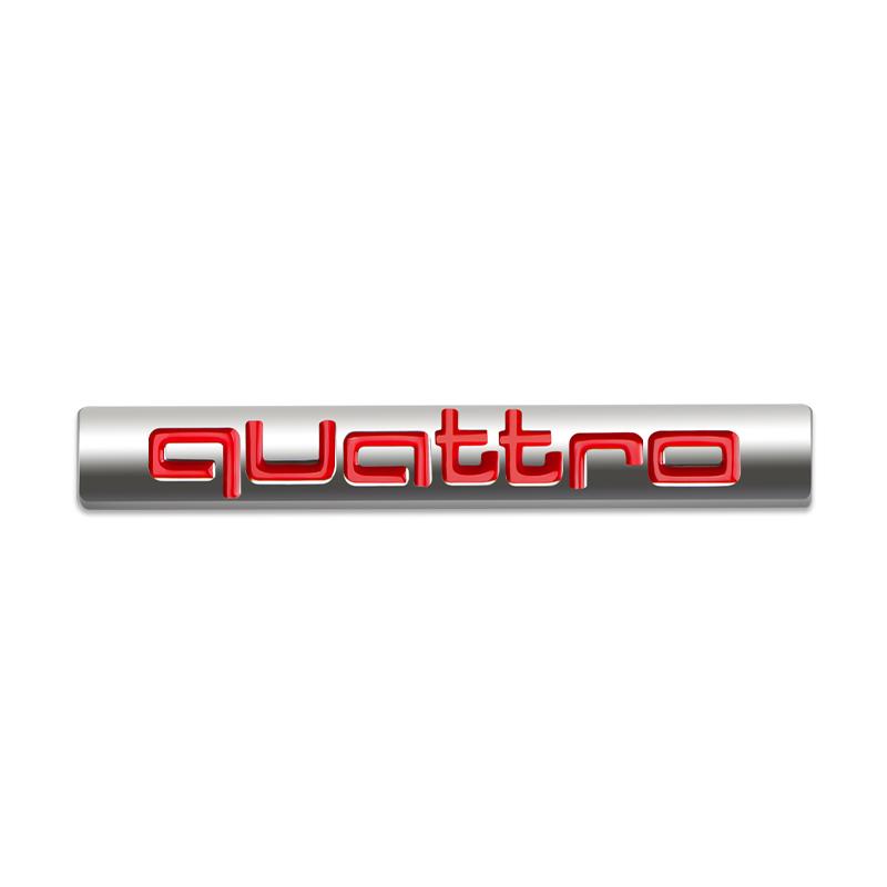 1pcs Metal Car Styling Quattro Badge Emblem Rear Trunk Decor Sticker Decals For Audi Quattro A4 A5 Q5 A1 Q7 B6 B8 B7 B9 B5 A3
