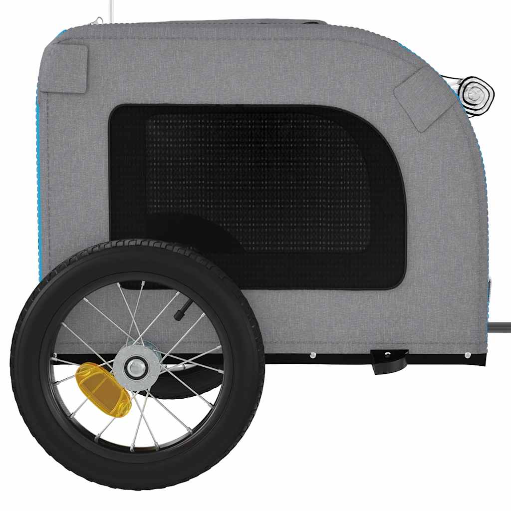 Bicycle Trailer for Dogs Blue and Grey Oxford Fabric and Iron