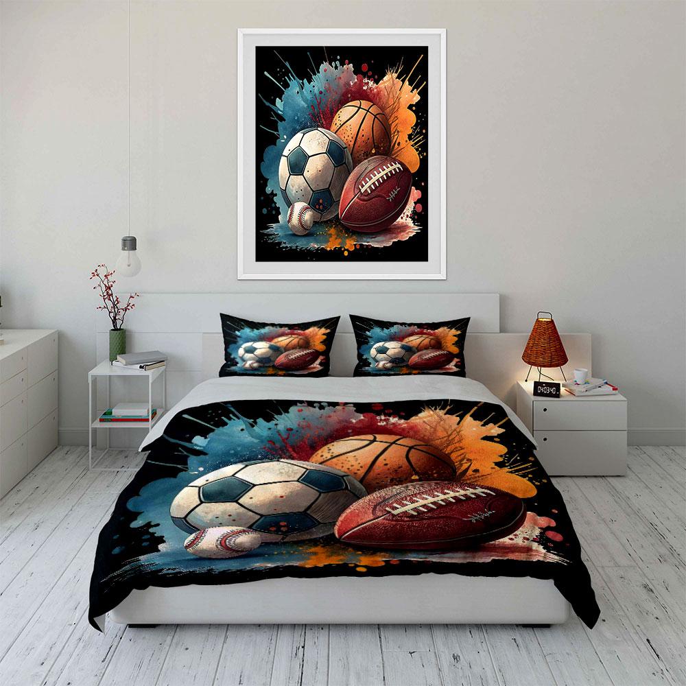 "Vibrant splash of sports" Bedding sets Duvet covers Pillowcases(1* Duvet Cover 2* Pillowcases without duvet insert)