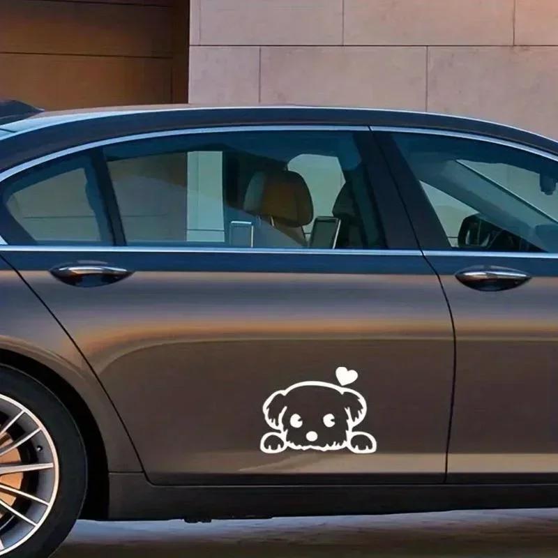 2 шт./набор Милая собака Автомобиль Мотоцикл Внедорожник Грузовик Окно Стена Играть Роль Наклейки Наклейка на зеркало заднего вида Автоаксессуары