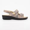 Beige Velcro Sandals Nevia Sandal Crocodile Pattern Woman