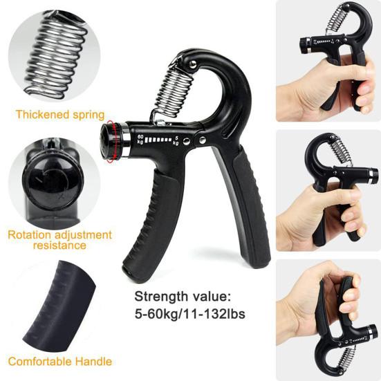 Grip Strength Trainer 5-60KG Resistance Adjustable Men Women Forearm Exerciser Hand Grip Power Strengthener Developer Fitness Equipment